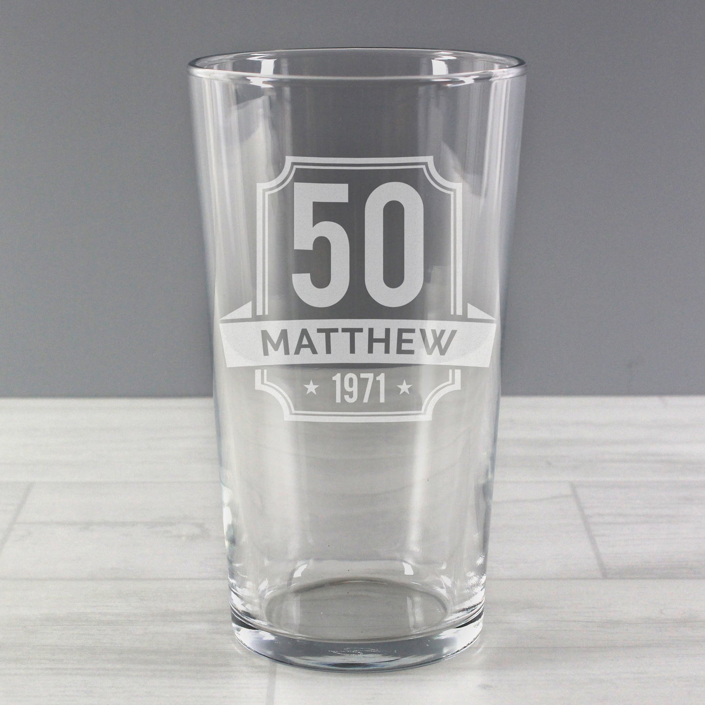 Personalised Big Age & Name Birthday Pint Glass - MK&JD Gifts