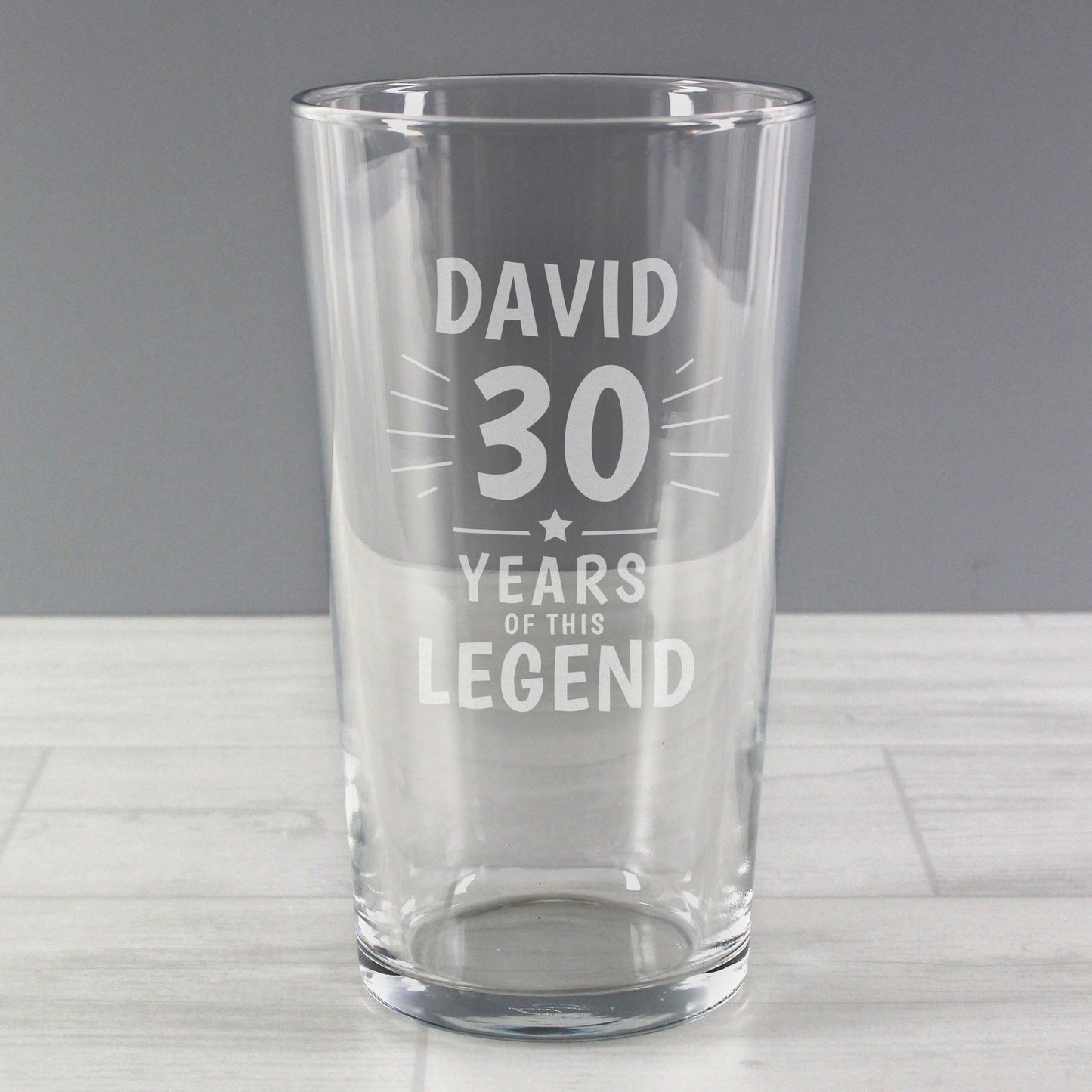 Personalised Years of This Legend Birthday Pint Glass - MK&JD Gifts