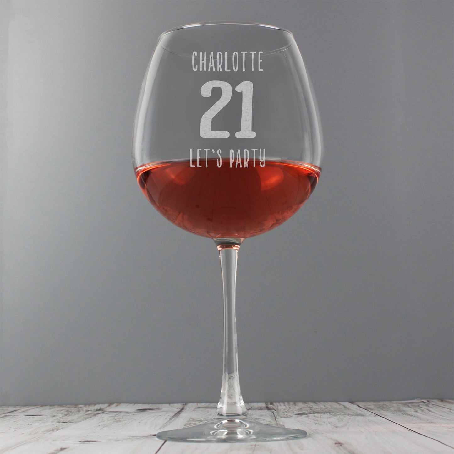 Personalised Big Age Bottle of Wine Glass - MK&JD Gifts