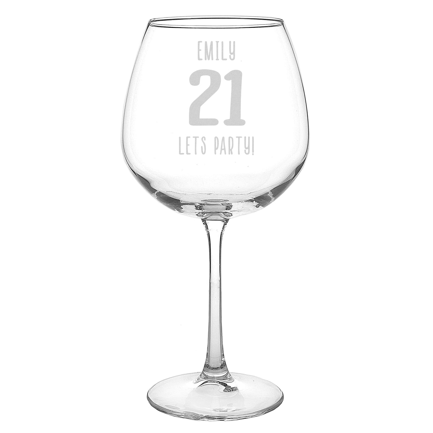 Personalised Big Age Bottle of Wine Glass - MK&JD Gifts