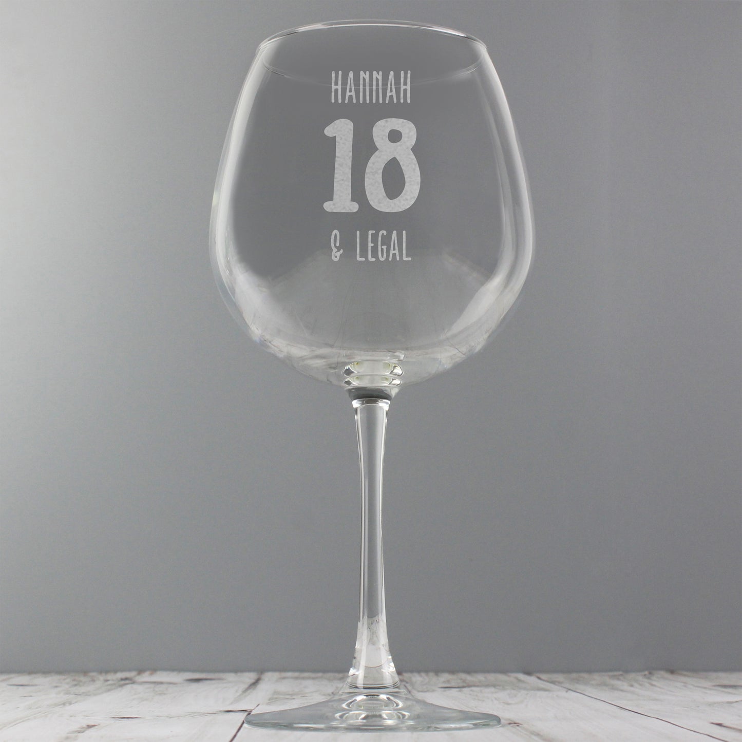 Personalised Big Age Bottle of Wine Glass - MK&JD Gifts