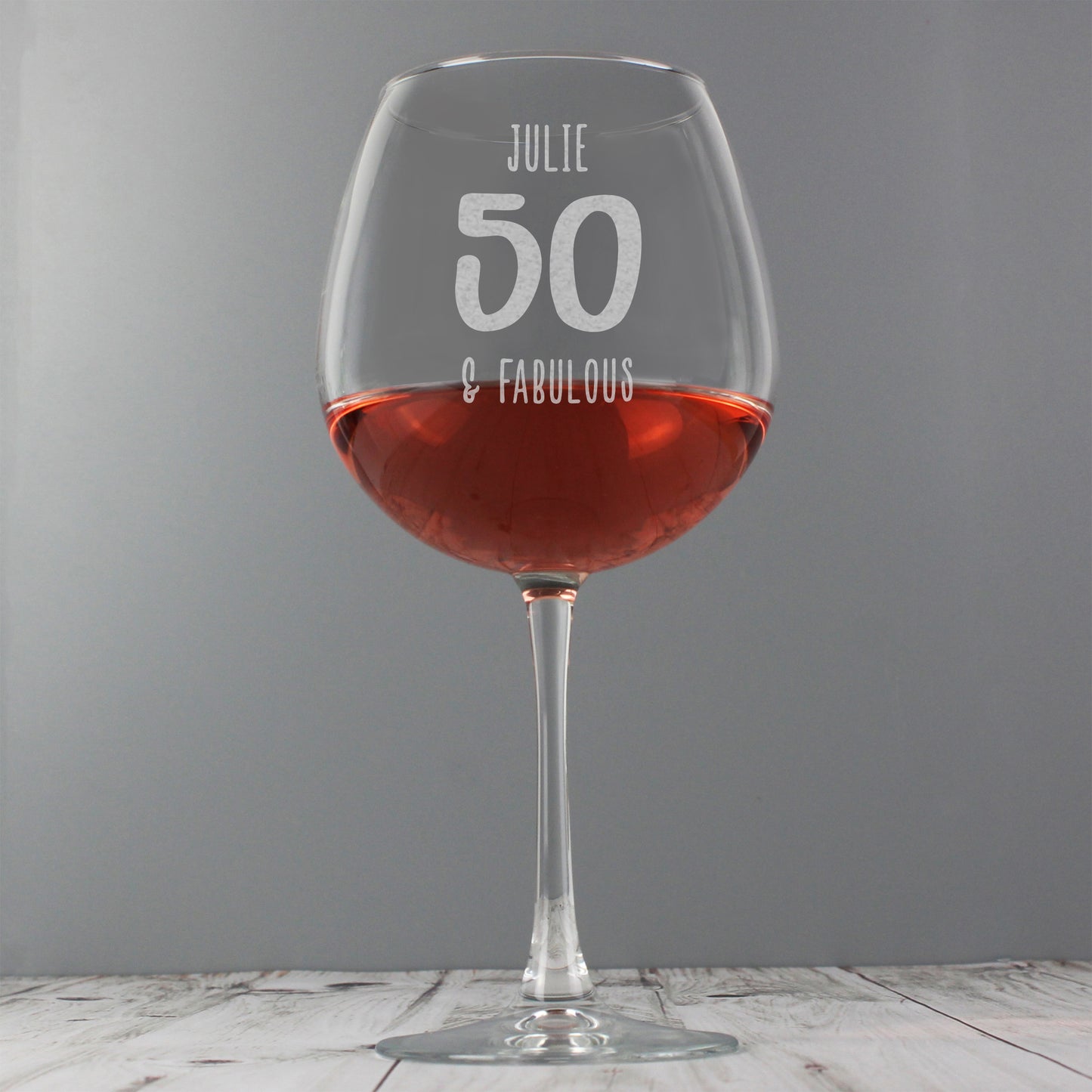 Personalised Big Age Bottle of Wine Glass - MK&JD Gifts