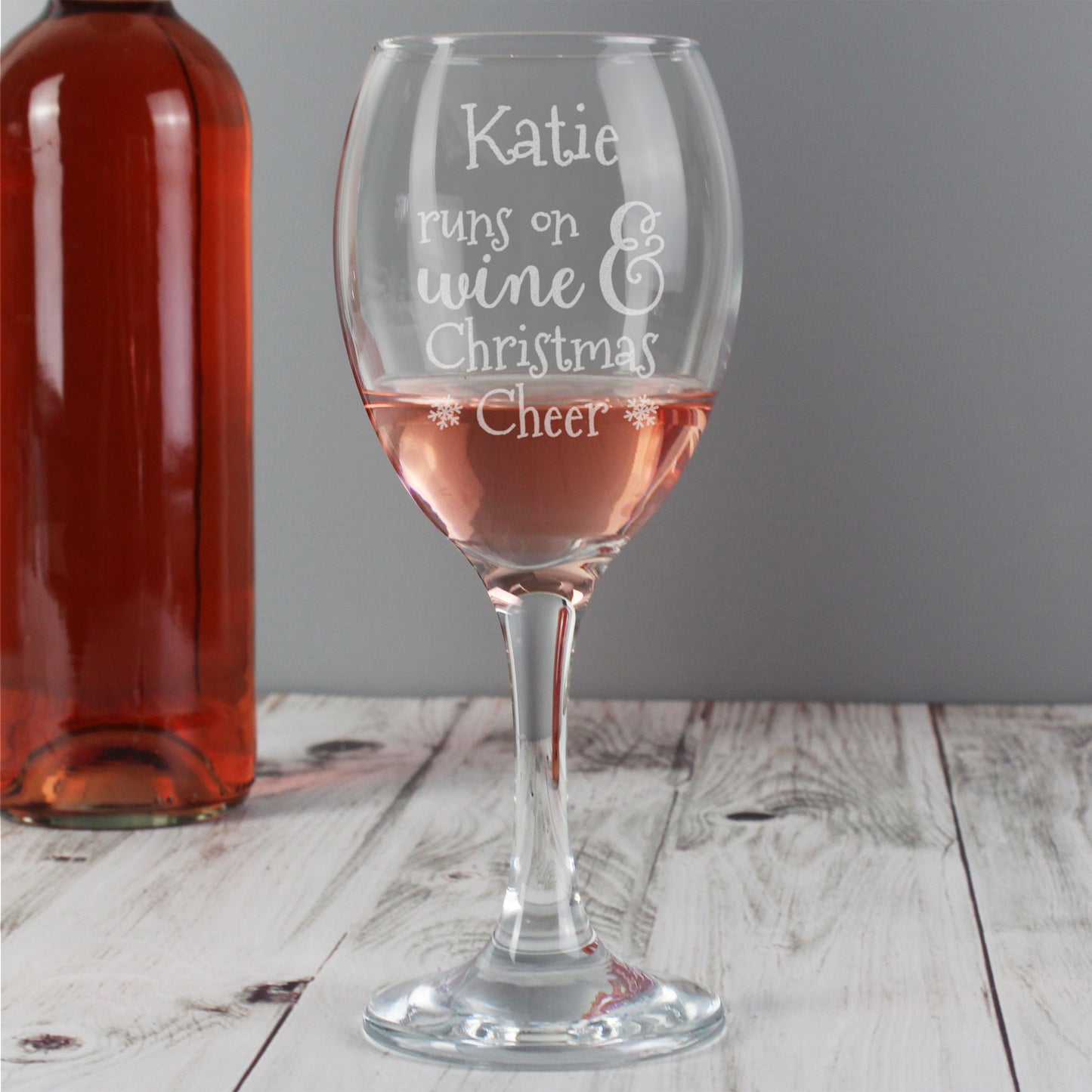 Personalised Runs On Wine & Christmas Cheer Wine Glass - MK&JD Gifts
