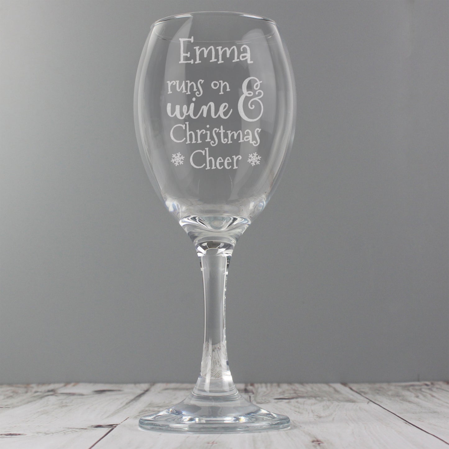 Personalised Runs On Wine & Christmas Cheer Wine Glass - MK&JD Gifts