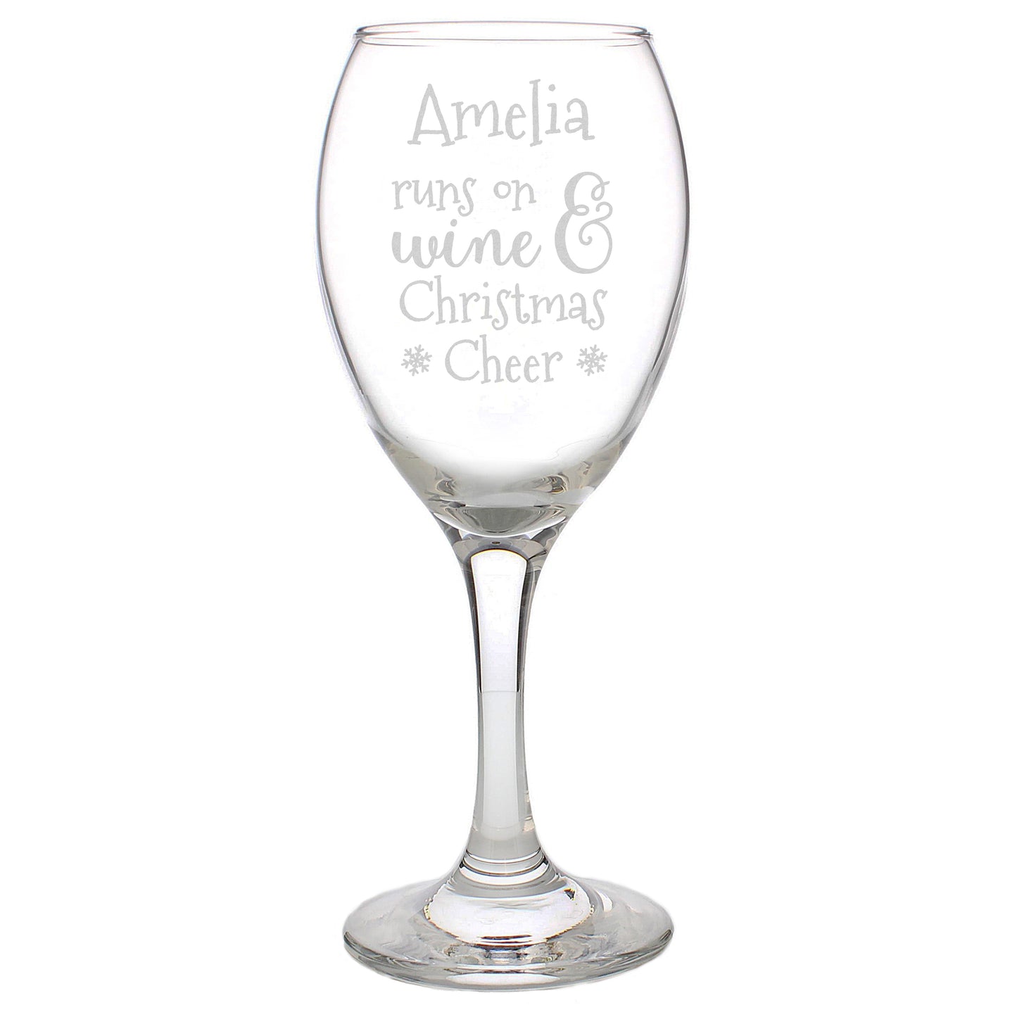 Personalised Runs On Wine & Christmas Cheer Wine Glass - MK&JD Gifts
