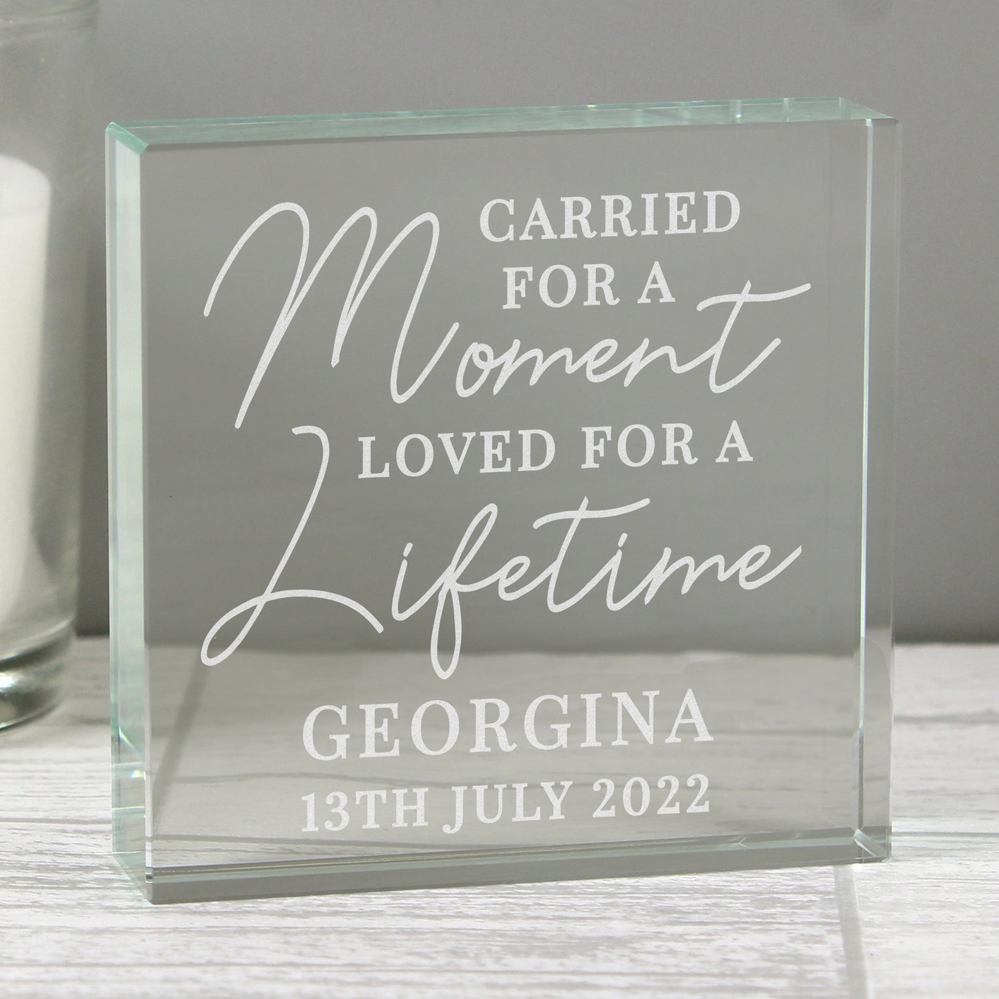 Personalised Carried for a Moment Crystal Token - MK&JD Gifts