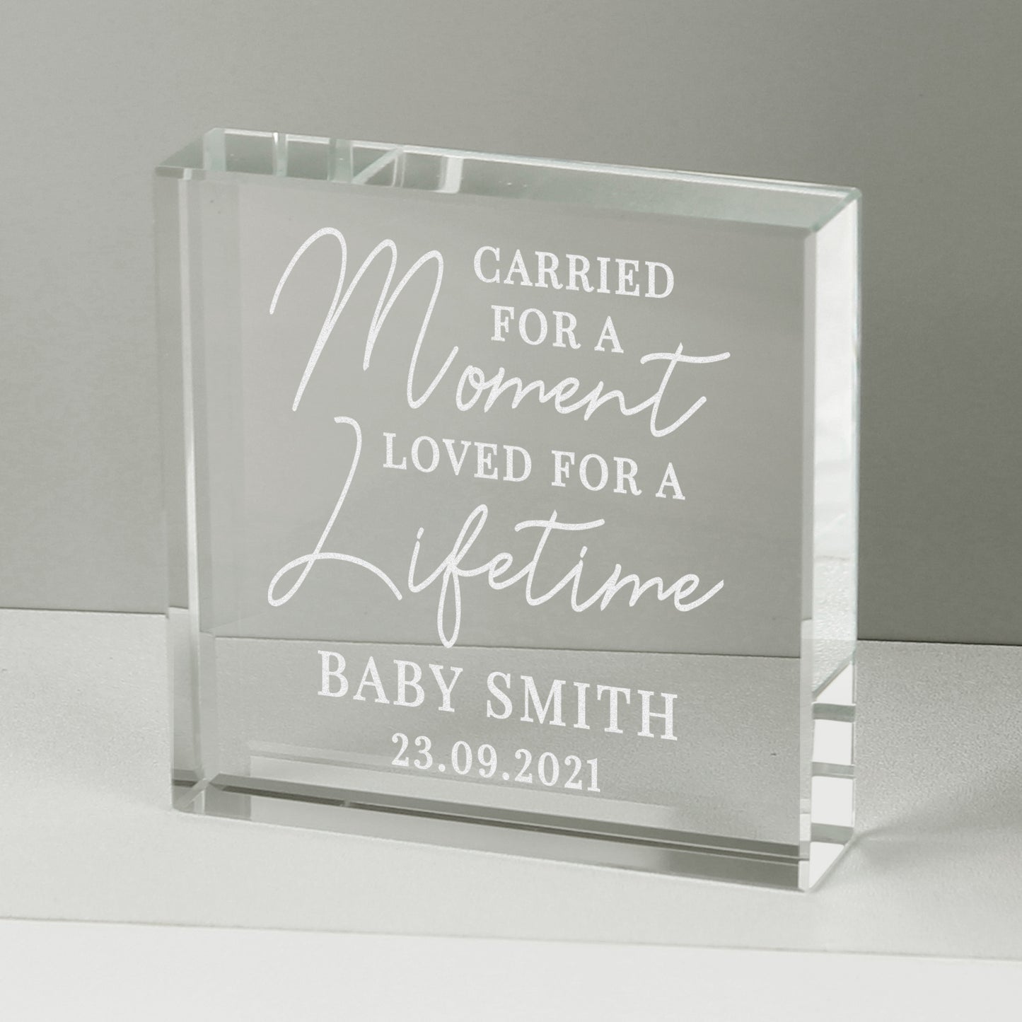 Personalised Carried for a Moment Crystal Token - MK&JD Gifts