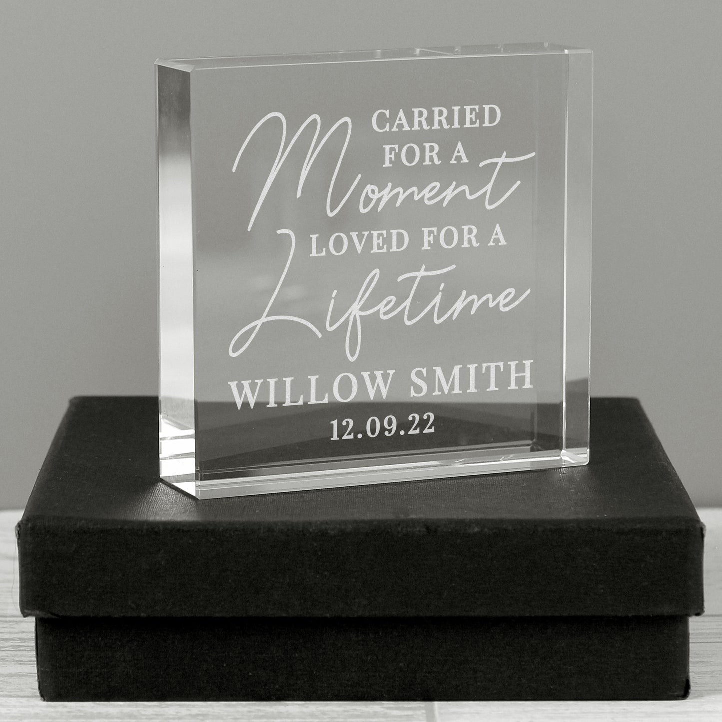 Personalised Carried for a Moment Crystal Token - MK&JD Gifts