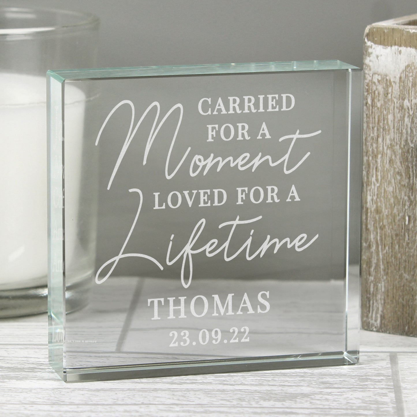 Personalised Carried for a Moment Crystal Token - MK&JD Gifts