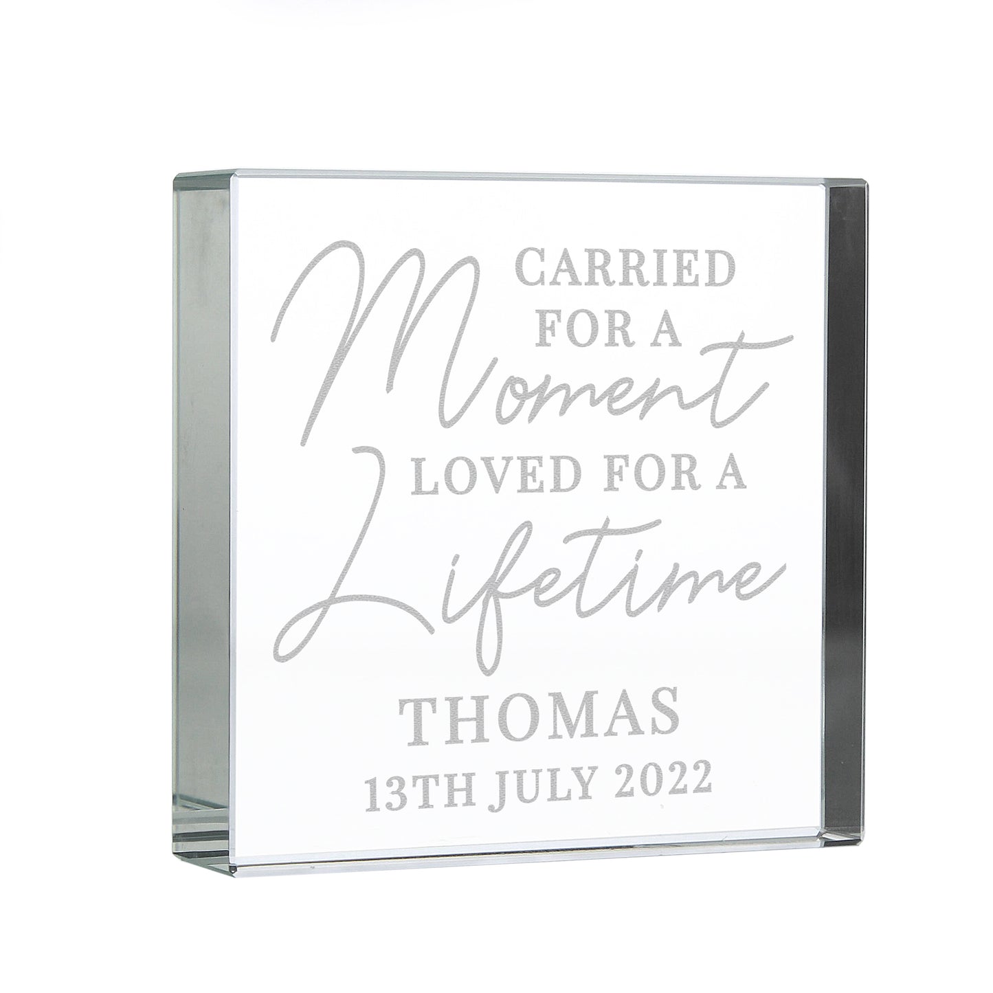 Personalised Carried for a Moment Crystal Token - MK&JD Gifts