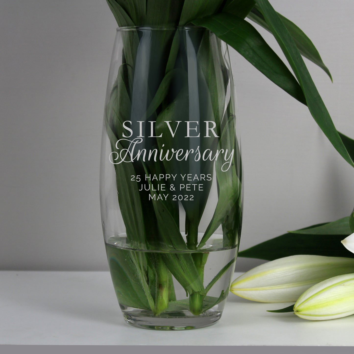 Personalised 'Silver Anniversary' Bullet Vase - MK&JD Gifts