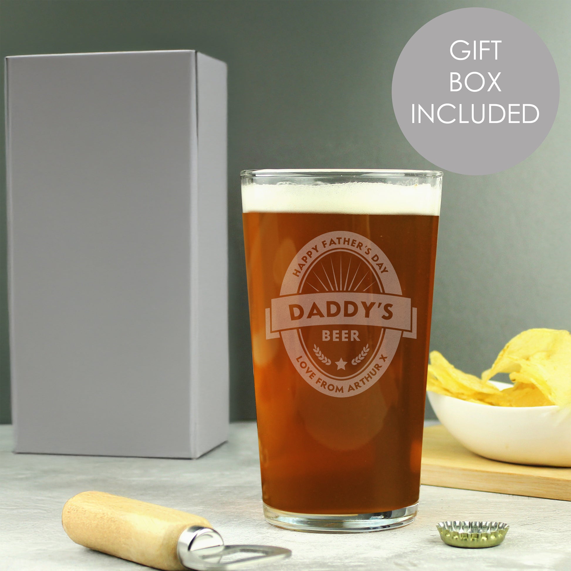 Personalised Beer Label Pint Glass - MK&JD Gifts