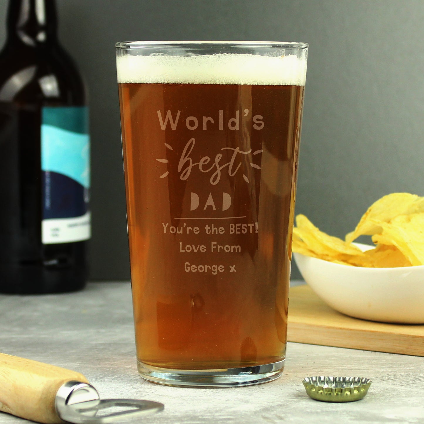Personalised World's Best Pint Glass - MK&JD Gifts