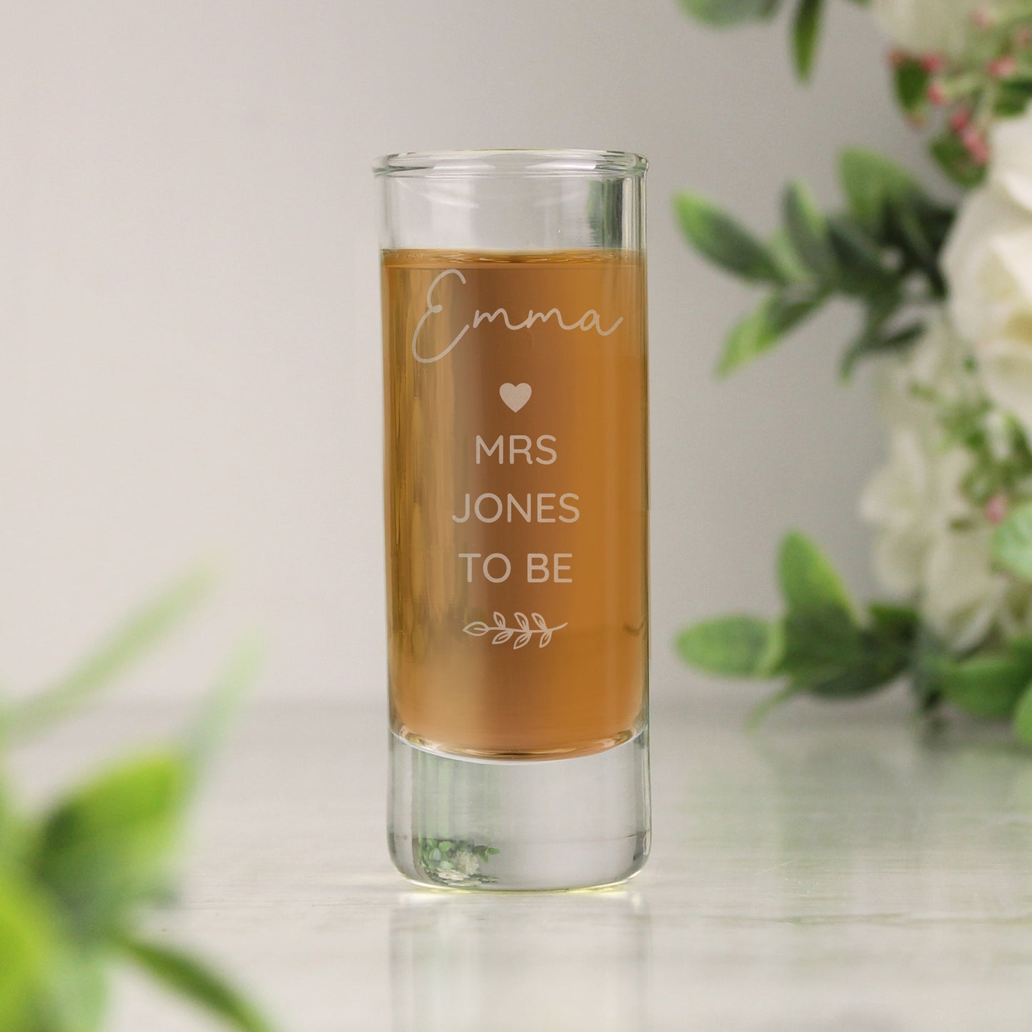 Personalised Free Text Botanical Shot Glass - MK&JD Gifts