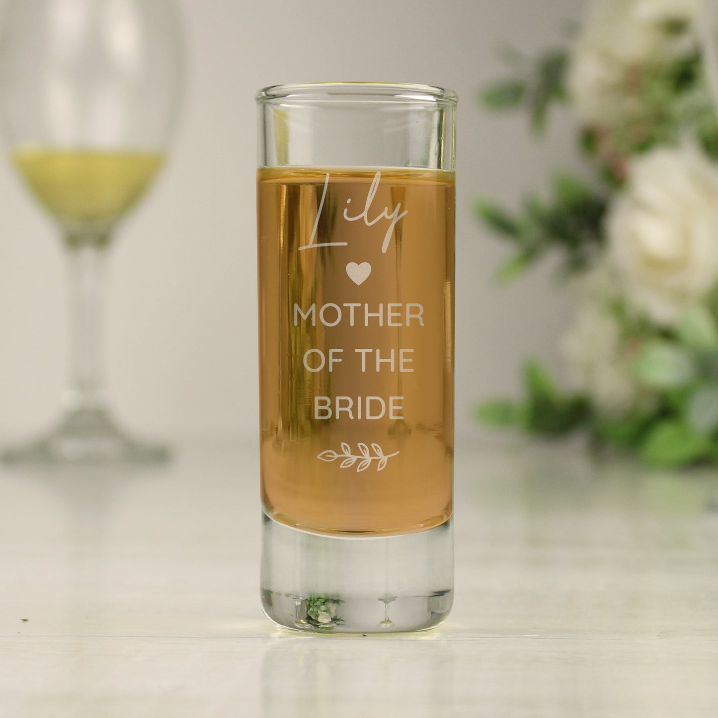 Personalised Free Text Botanical Shot Glass - MK&JD Gifts