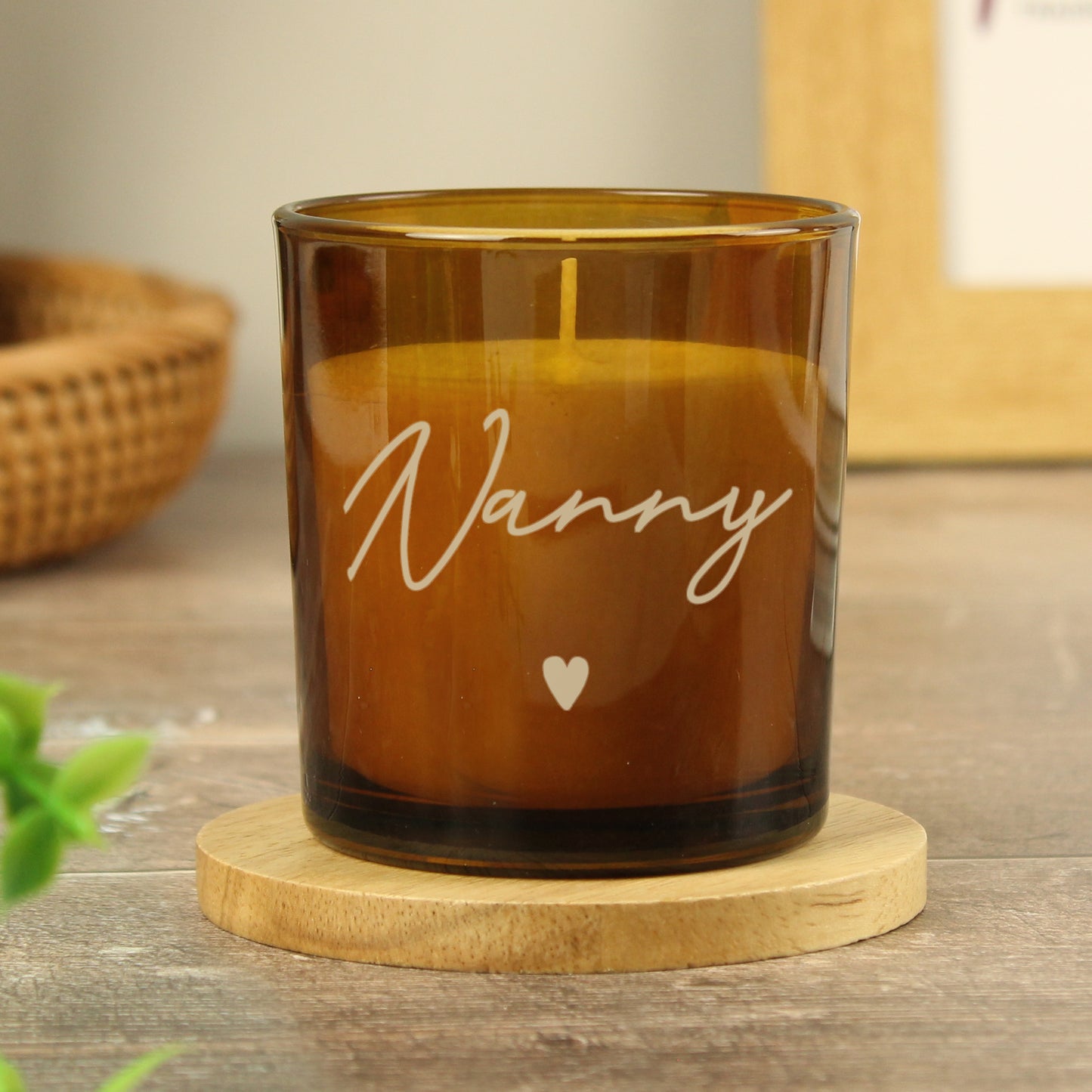 Personalised Amber Glass Candle - MK&JD Gifts