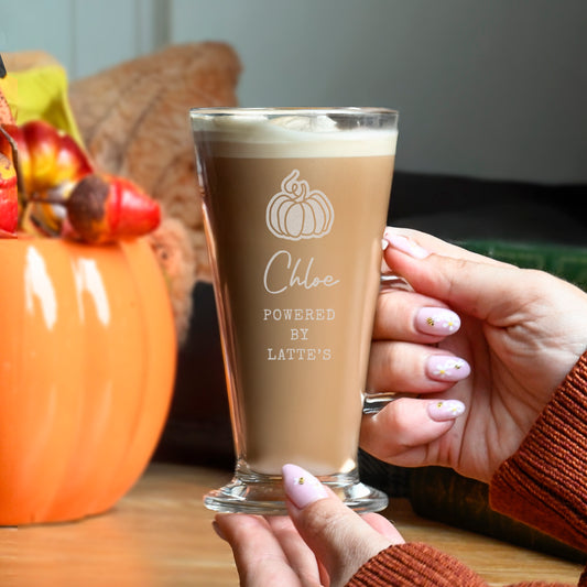 Personalised Pumpkin Latte Glass - MK&JD Gifts
