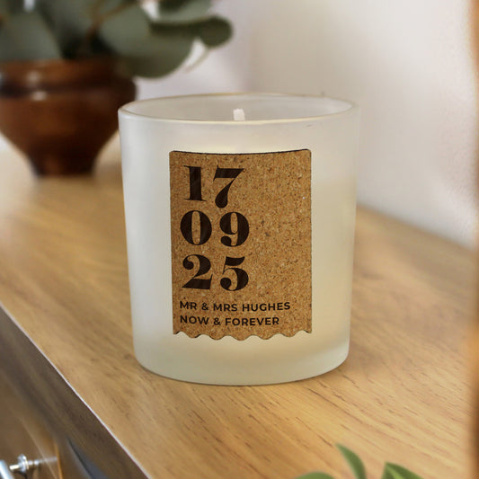 Personalised Anniversary Cork Label Candle Jar - MK&JD Gifts