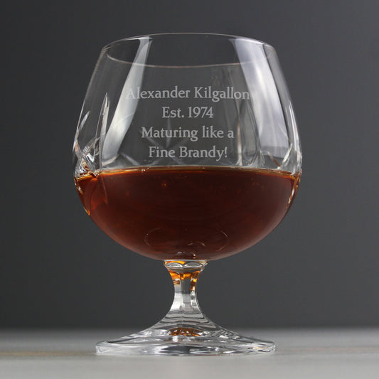 Personalised Cut Crystal Small Brandy Glass - MK&JD Gifts