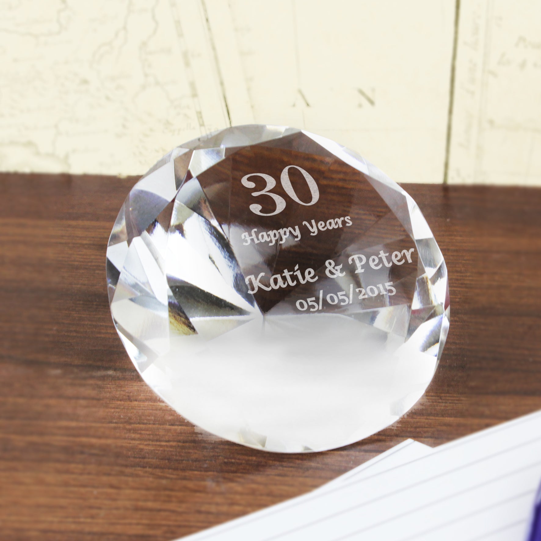 Personalised Big Numbers Diamond Paperweight - MK&JD Gifts