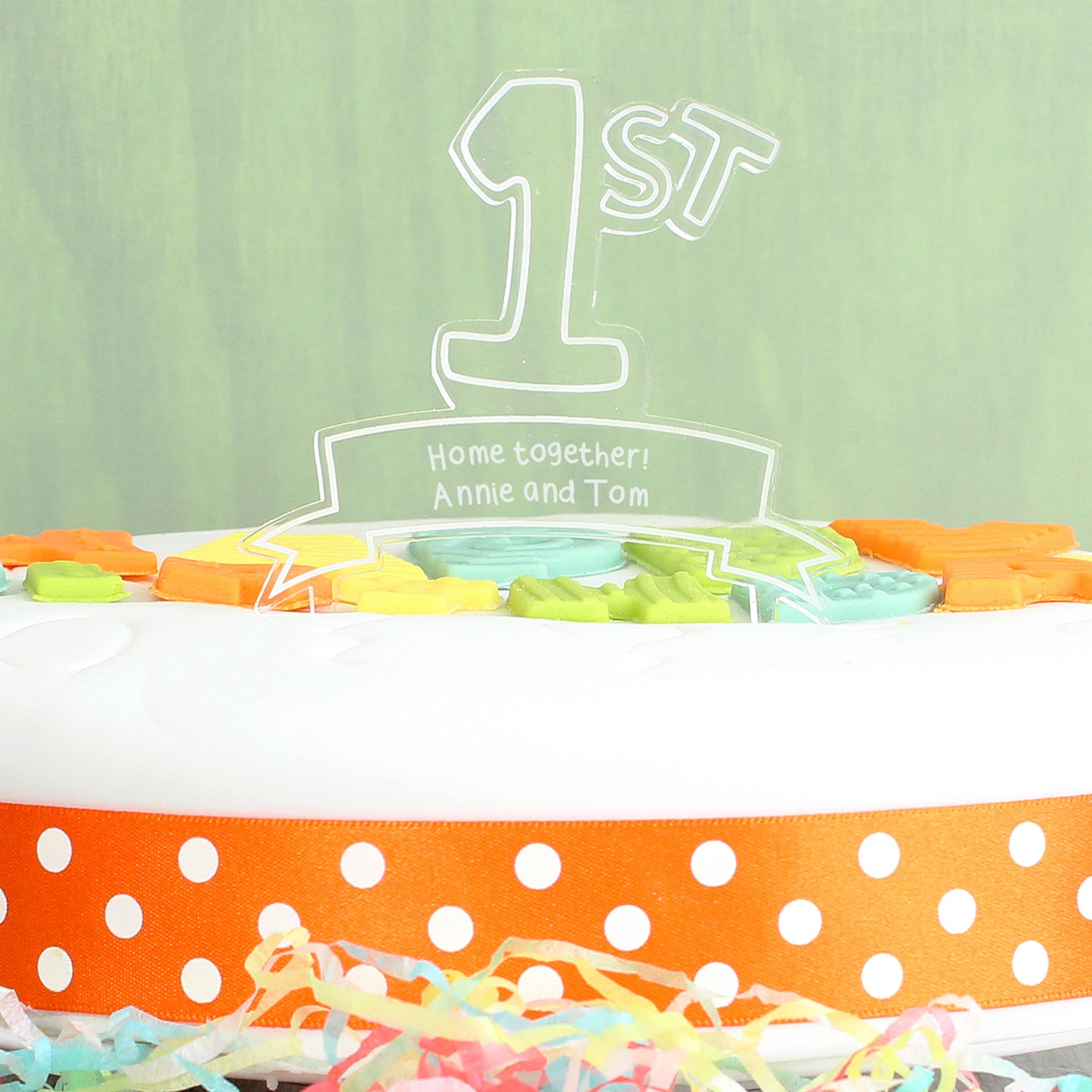 Personalised Acrylic '1st' Celebration Cake Topper - MK&JD Gifts