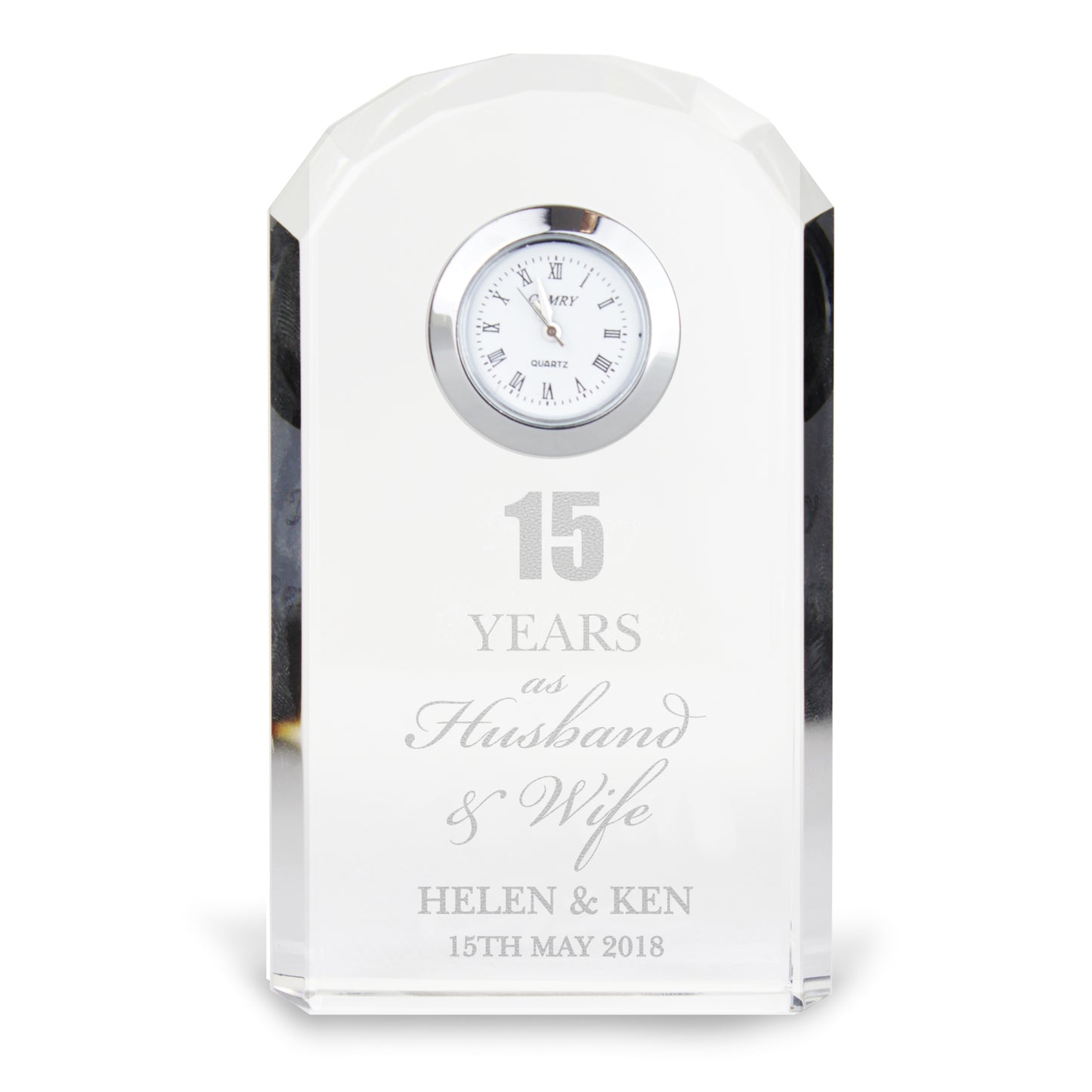 Personalised Anniversary Crystal Clock - MK&JD Gifts
