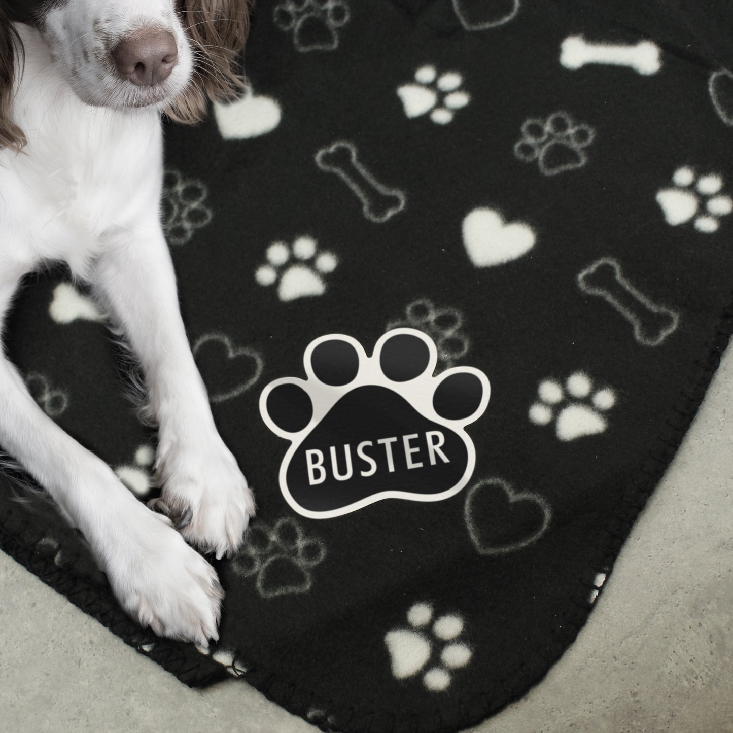 Personalised Dog Paw Print Fleece Blanket - MK&JD Gifts