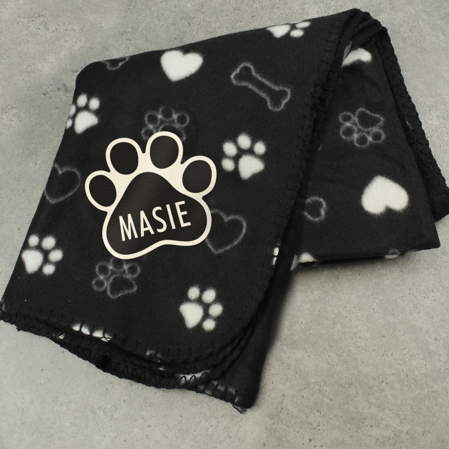 Personalised Dog Paw Print Fleece Blanket - MK&JD Gifts