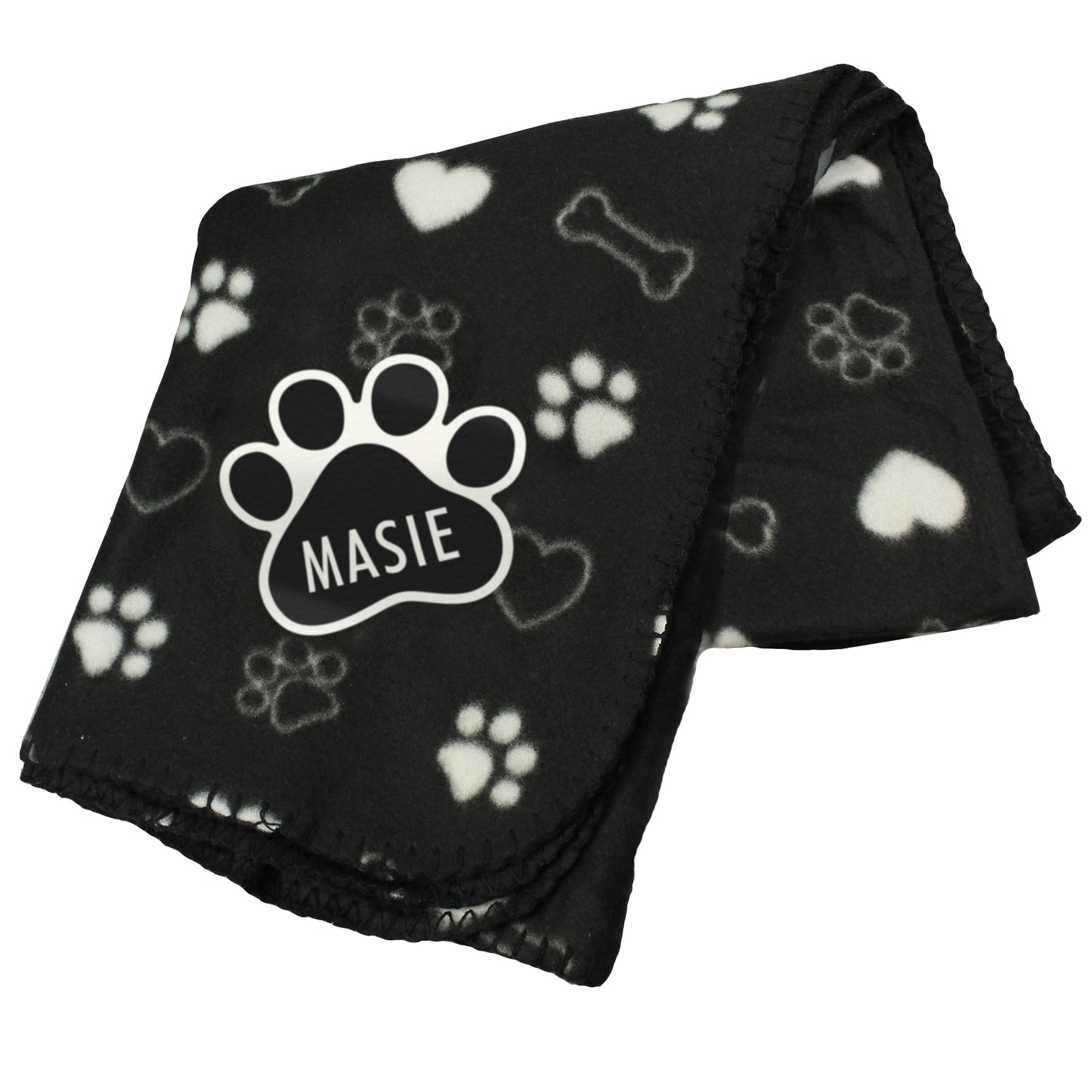 Personalised Dog Paw Print Fleece Blanket - MK&JD Gifts