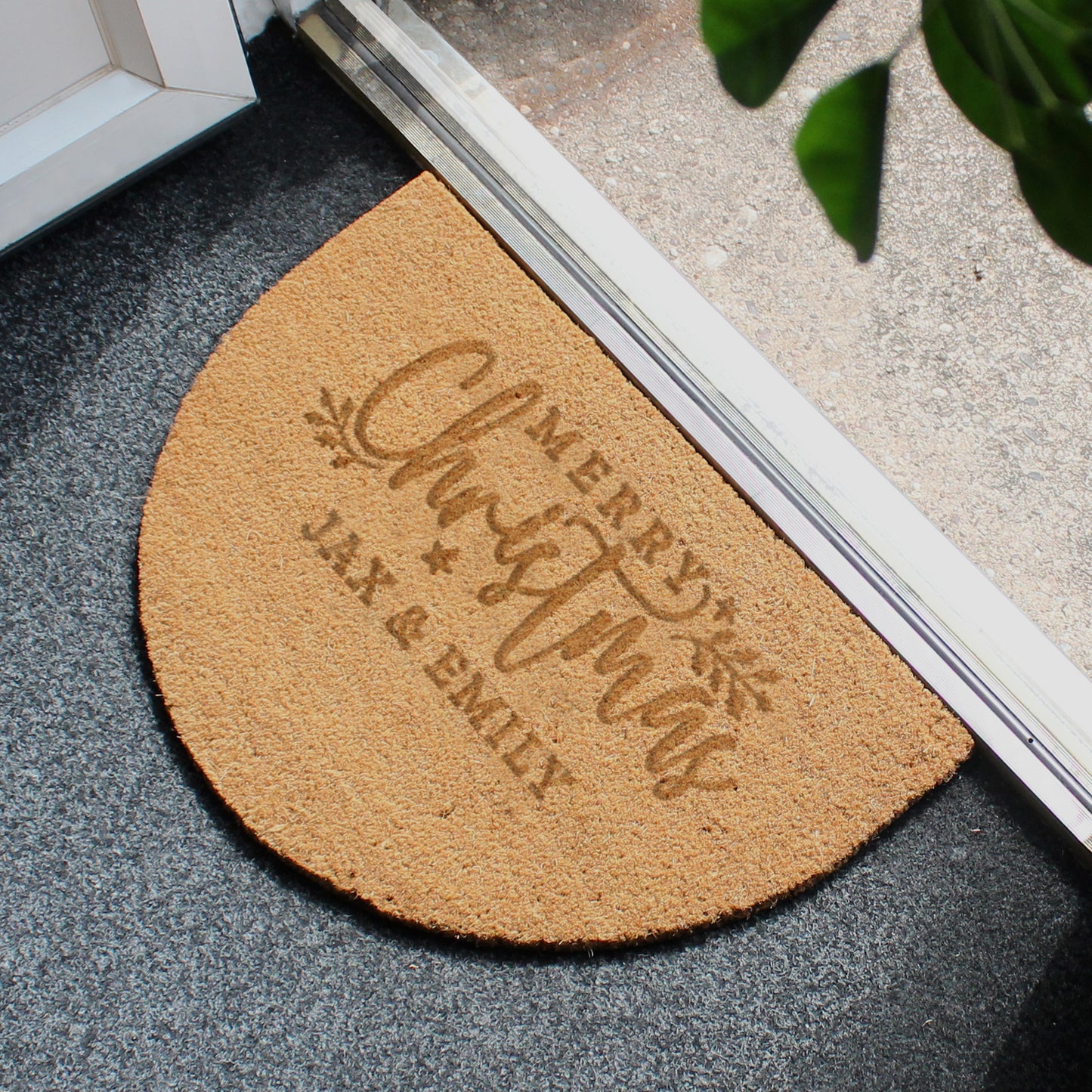 Personalised Christmas Half Moon Indoor Doormat - MK&JD Gifts