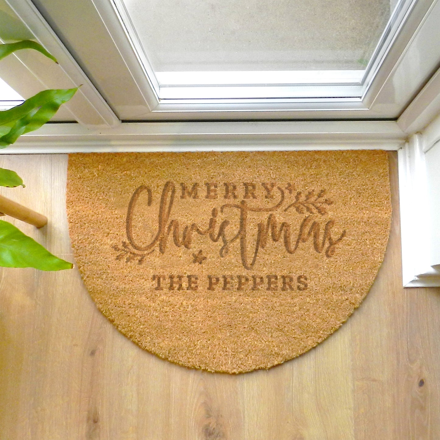 Personalised Christmas Half Moon Indoor Doormat - MK&JD Gifts