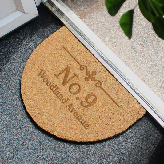 Personalised Ornate Half Moon Indoor Doormat - MK&JD Gifts