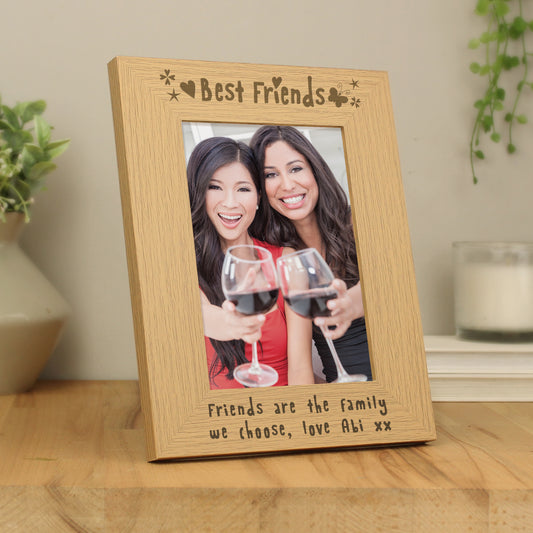 Personalised Best Friends 5x7 Oak Finish Photo Frame - MK&JD Gifts
