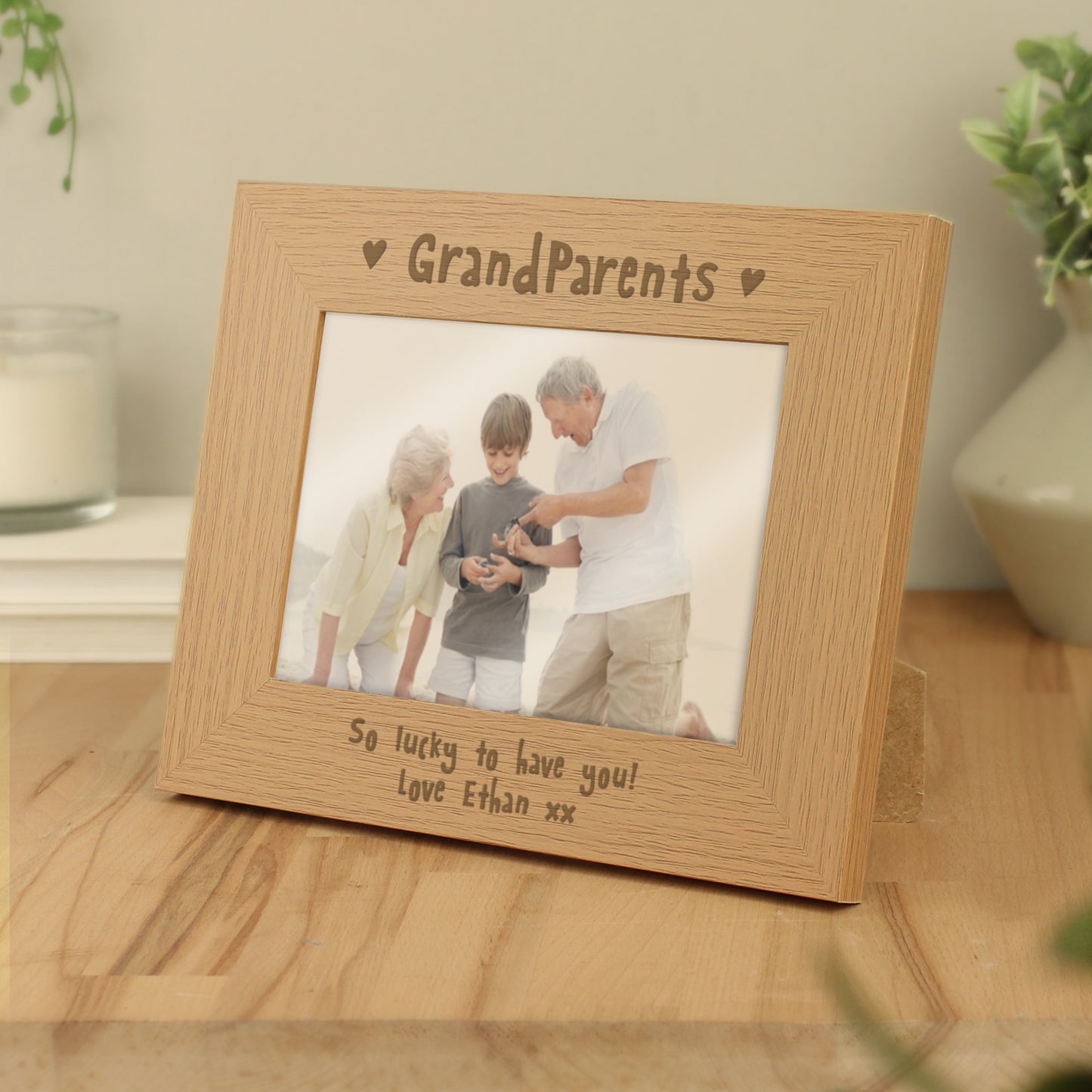Personalised Grandparents 5x7 Landscape Wooden Photo Frame - MK&JD Gifts