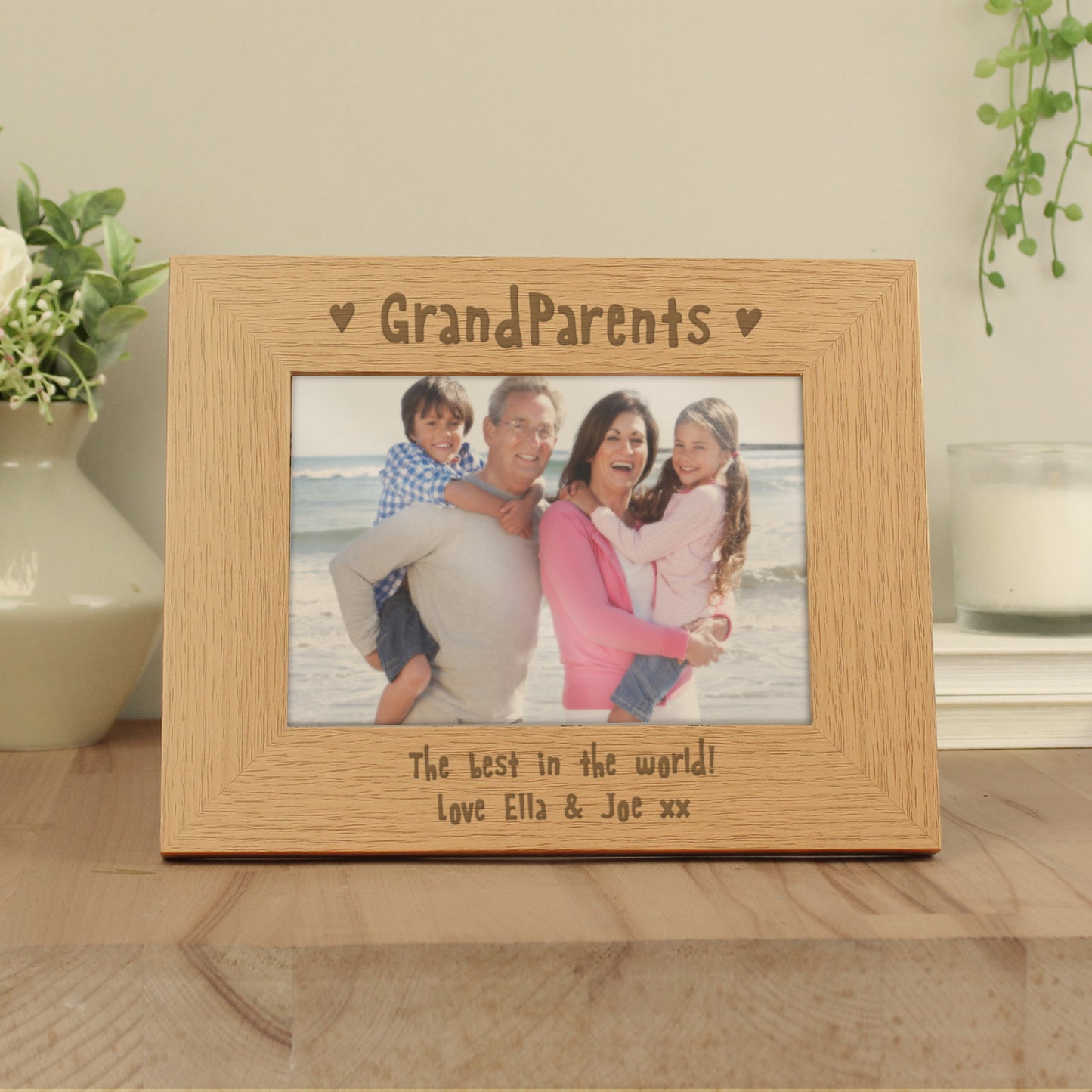 Personalised Grandparents 5x7 Landscape Wooden Photo Frame - MK&JD Gifts