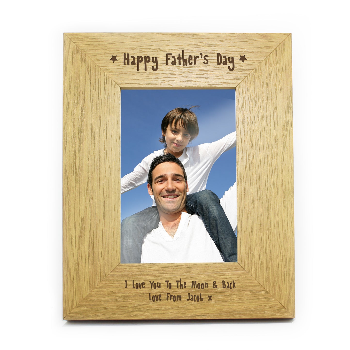 Personalised Oak Finish 6x4 Happy Fathers Day Photo Frame - MK&JD Gifts