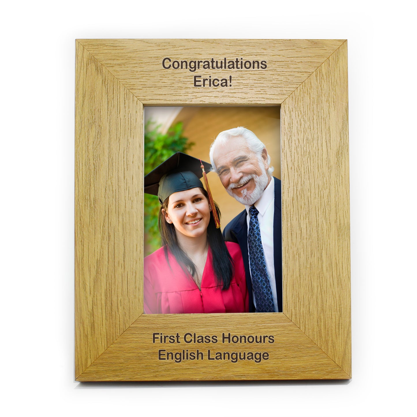 Personalised Long Message 6x4 Oak Finish Photo Frame - MK&JD Gifts