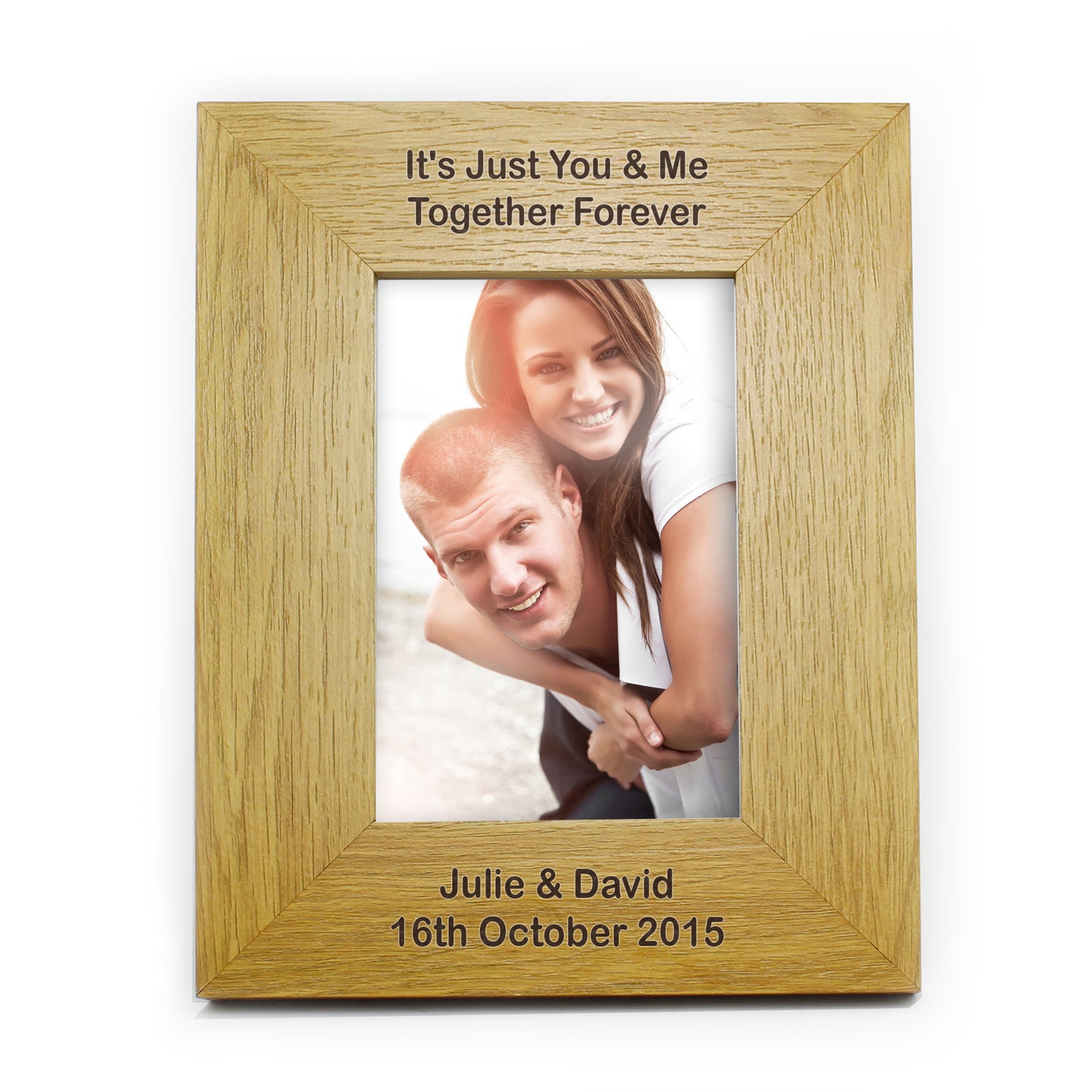 Personalised Long Message 6x4 Oak Finish Photo Frame - MK&JD Gifts