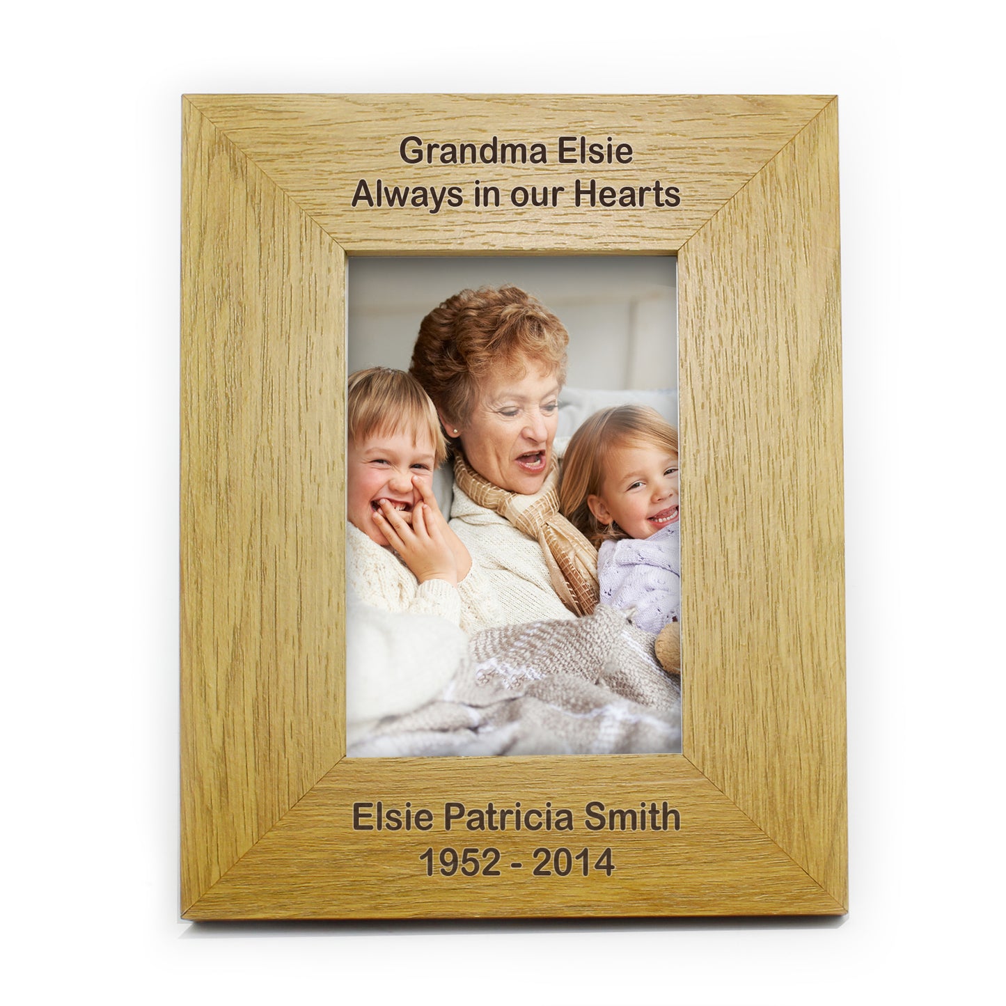 Personalised Long Message 6x4 Oak Finish Photo Frame - MK&JD Gifts