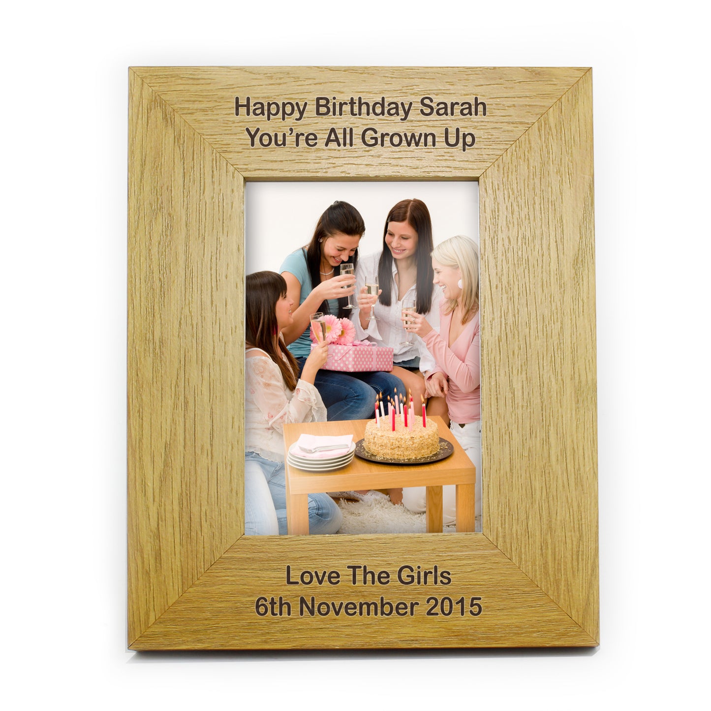 Personalised Long Message 6x4 Oak Finish Photo Frame - MK&JD Gifts