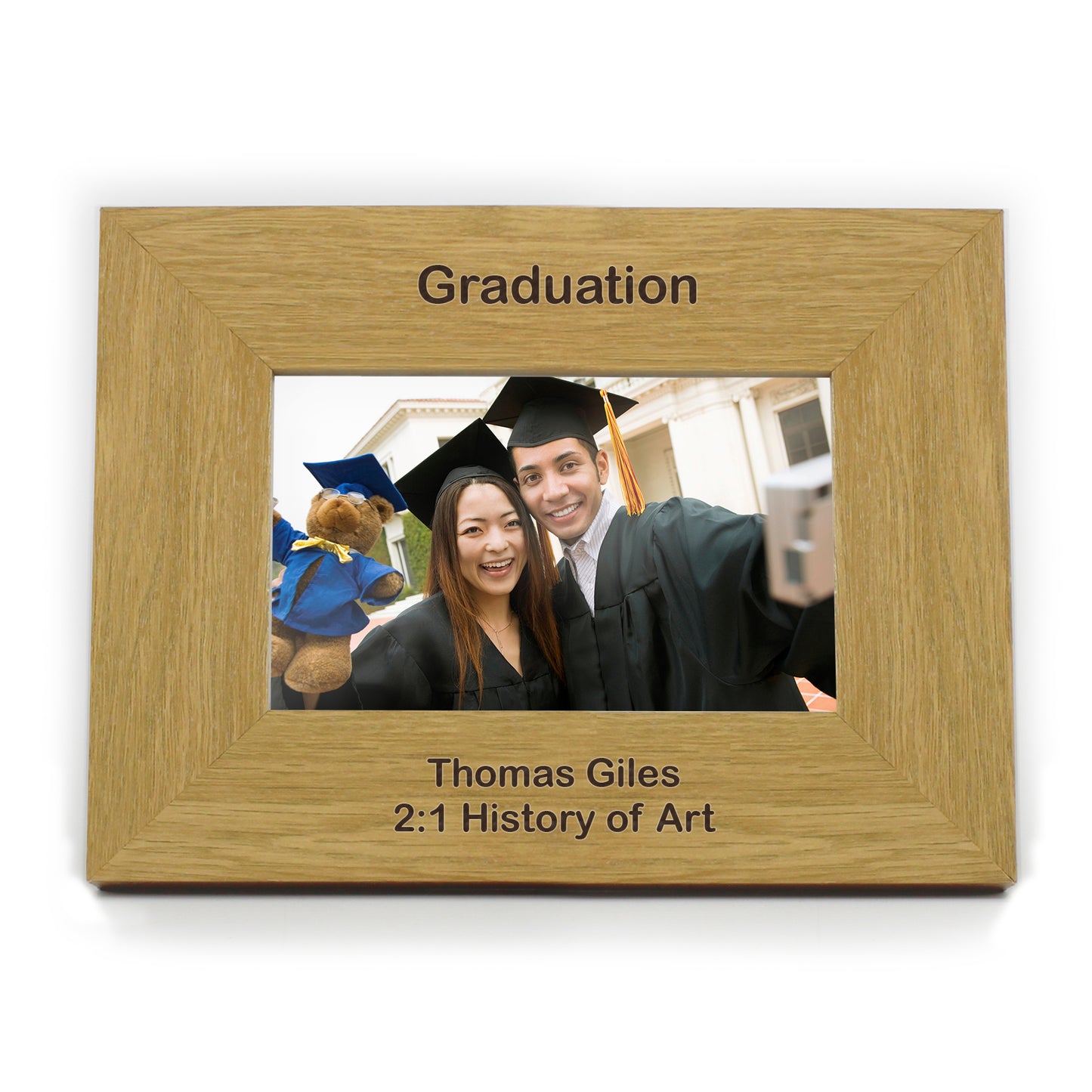 Personalised Short Message 6x4 Landscape Oak Finish Photo Frame - MK&JD Gifts