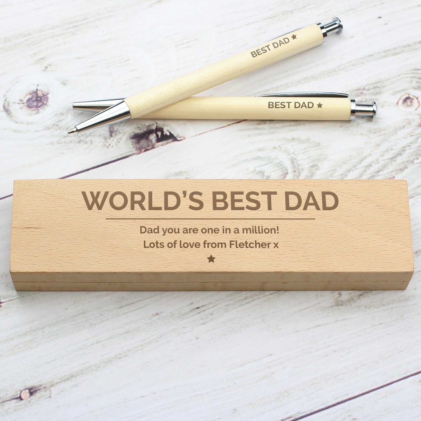 Personalised Classic Wooden Pen & Pencil Box Set - MK&JD Gifts