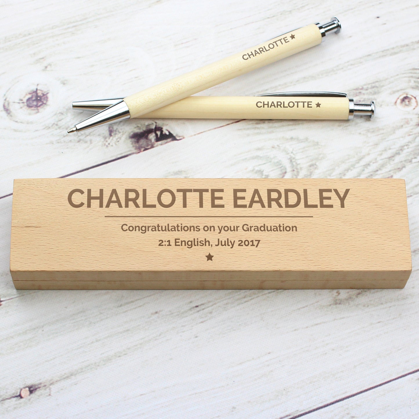 Personalised Classic Wooden Pen & Pencil Box Set - MK&JD Gifts