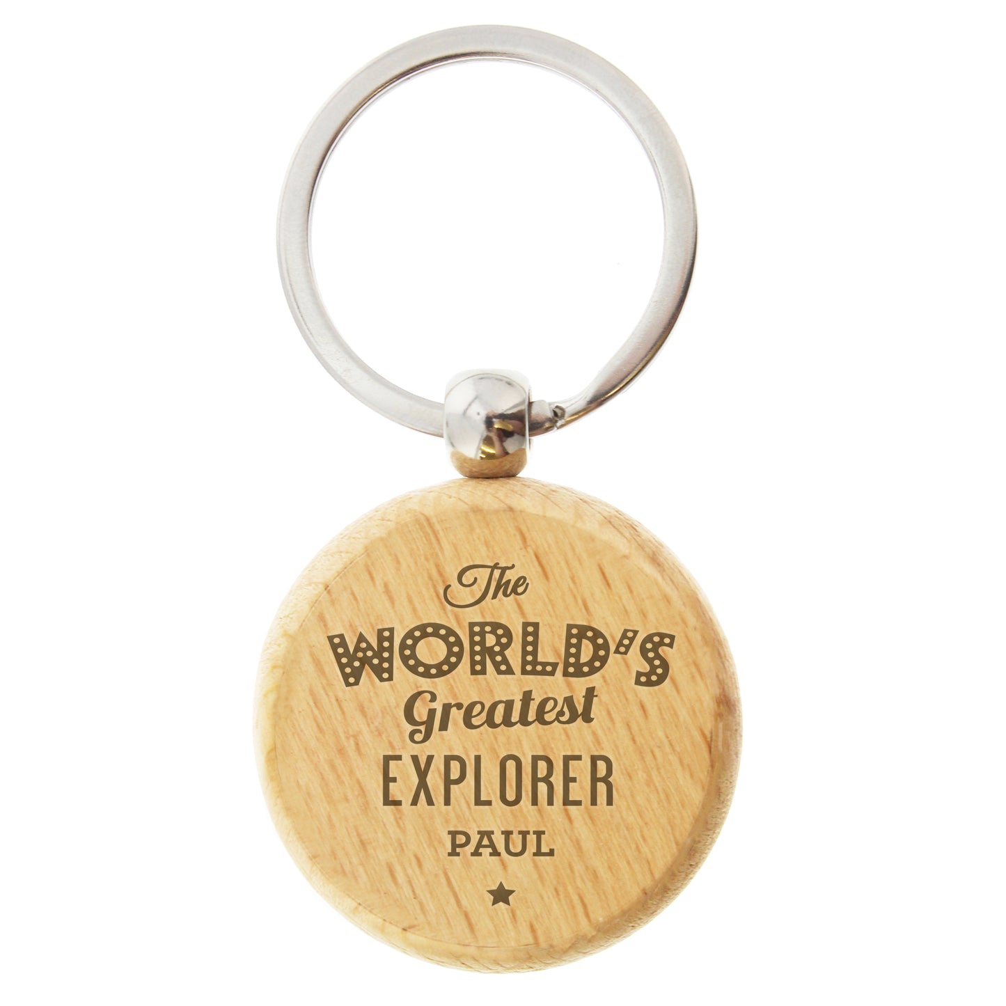 Personalised 'The World's Greatest' Wooden Keyring - MK&JD Gifts