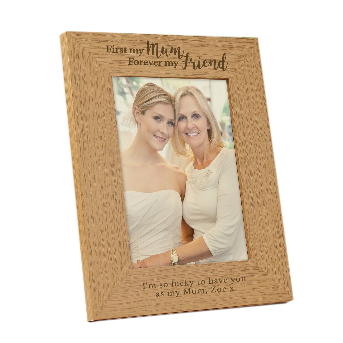 Personalised First My Mum Forever My Friend 5x7 Oak Finish Photo Frame - MK&JD Gifts