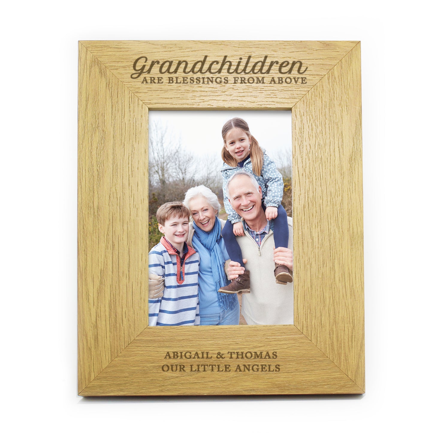 Personalised Grandchildren Are A Blessing 6x4 Oak Finish Photo Frame - MK&JD Gifts