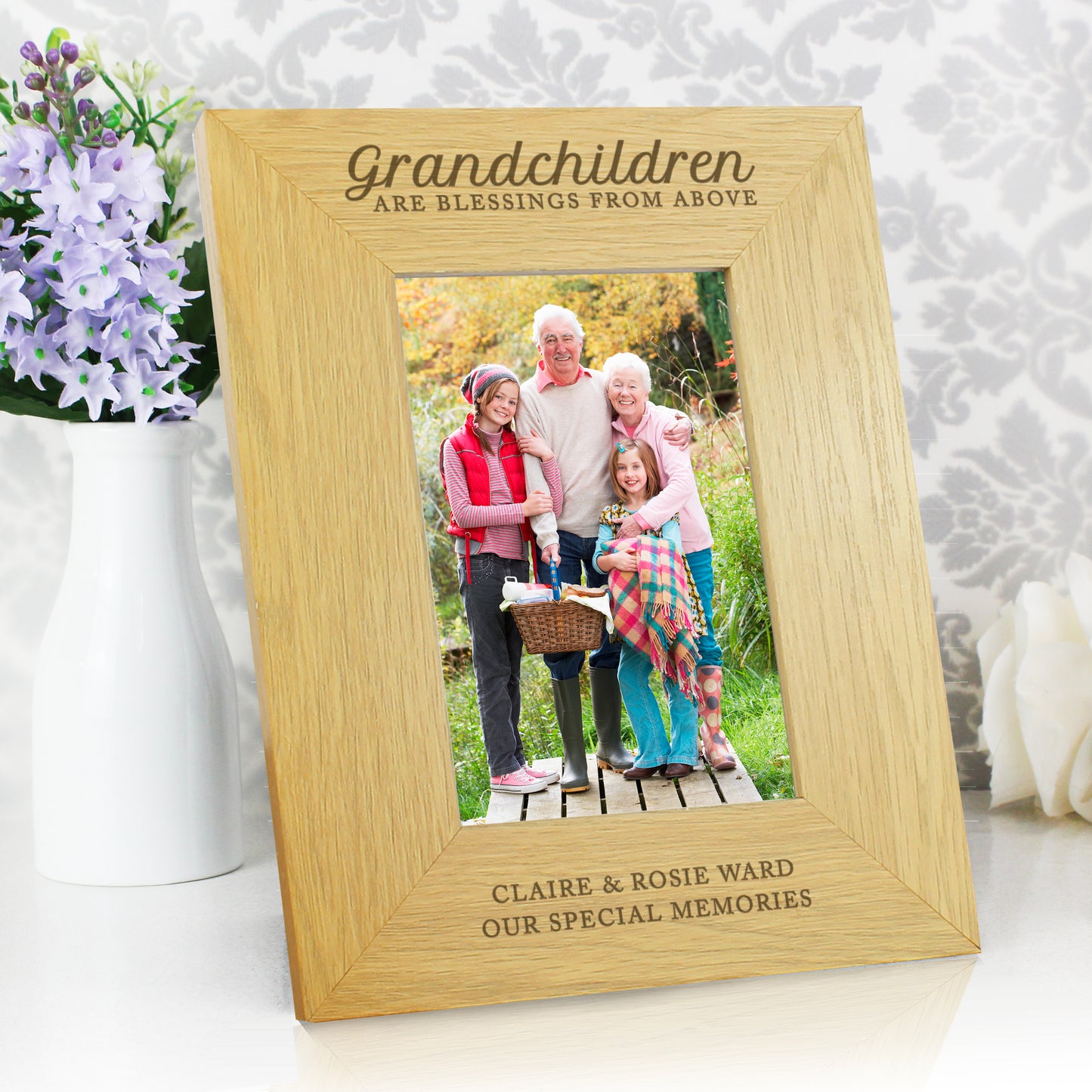 Personalised Grandchildren Are A Blessing 6x4 Oak Finish Photo Frame - MK&JD Gifts