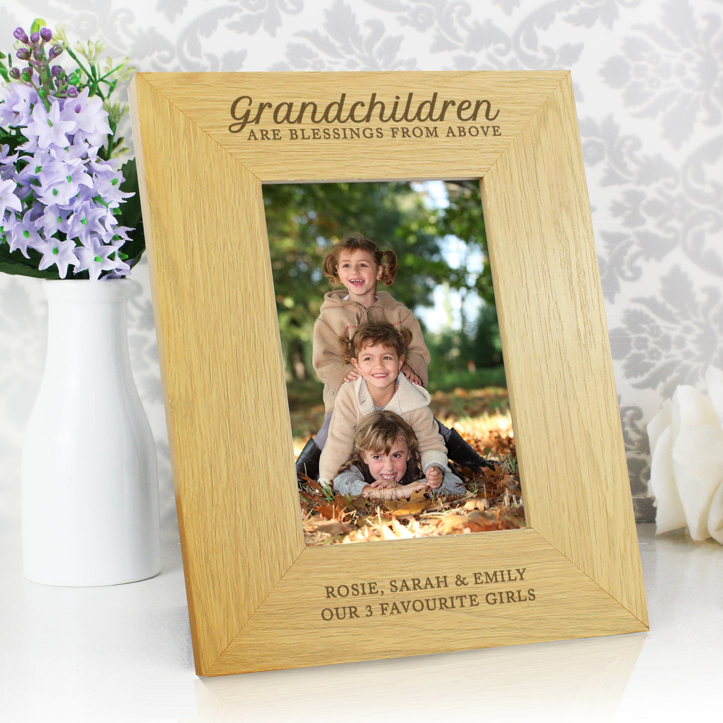Personalised Grandchildren Are A Blessing 6x4 Oak Finish Photo Frame - MK&JD Gifts