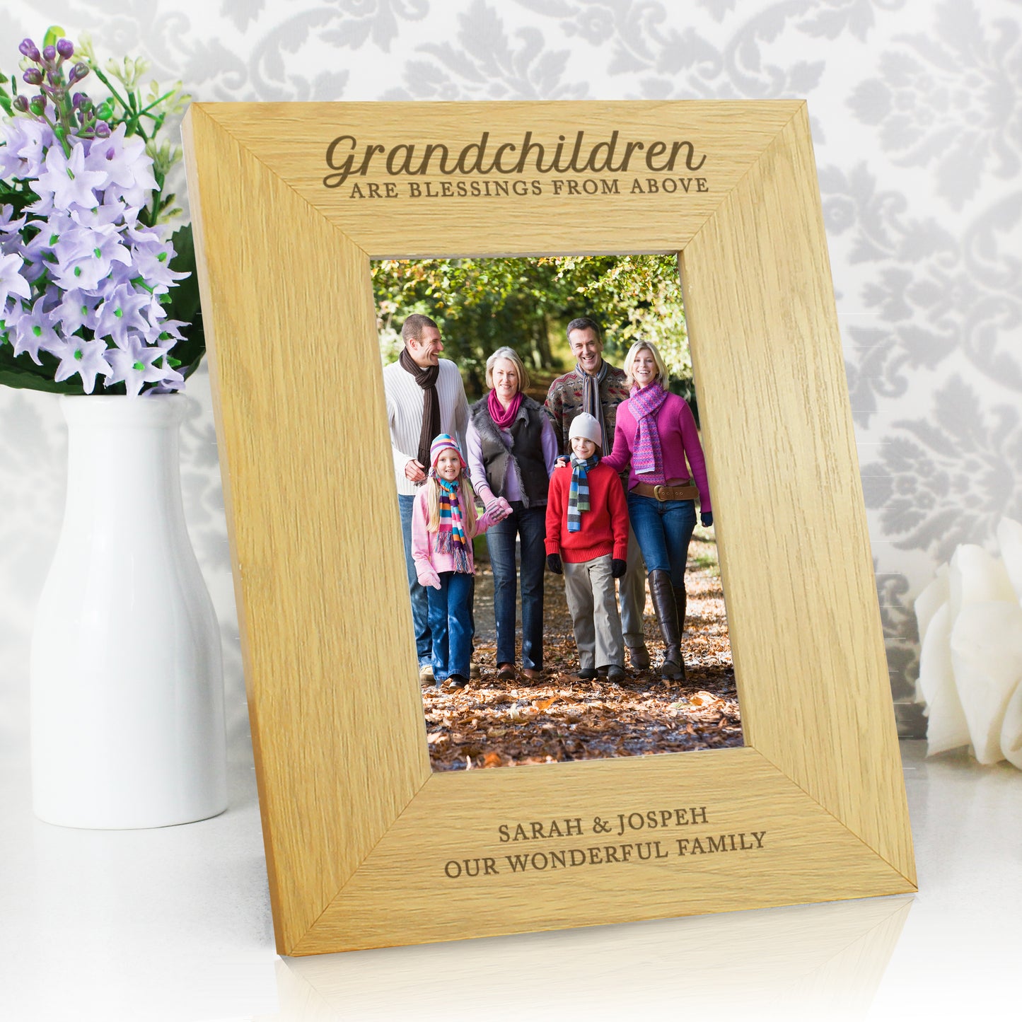 Personalised Grandchildren Are A Blessing 6x4 Oak Finish Photo Frame - MK&JD Gifts