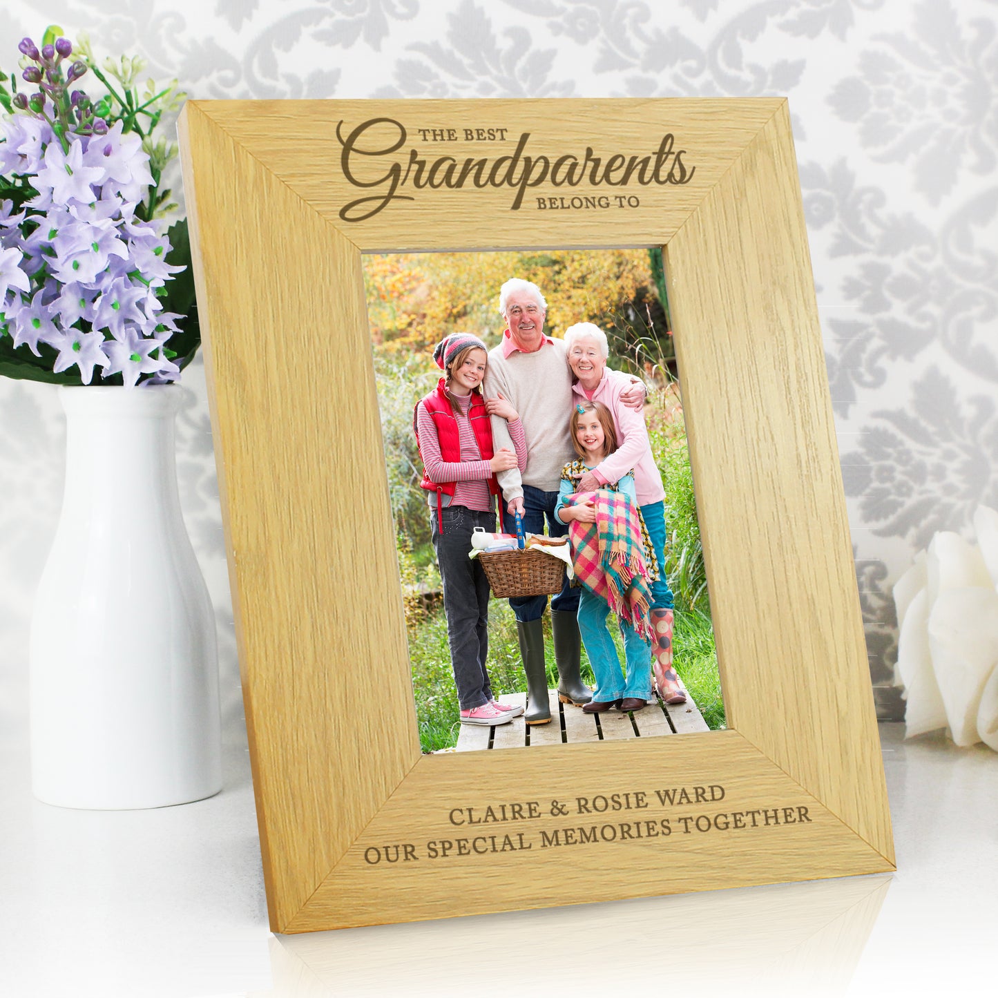 Personalised The Best Grandparents 6x4 Oak Finish Photo Frame - MK&JD Gifts